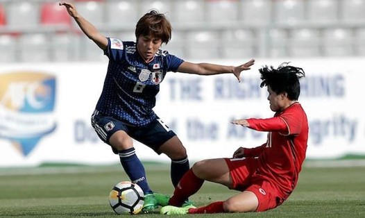 ĐKVĐ Nhật Bản dễ dàng vượt qua ĐT nữ Việt Nam với tỉ số 4-0. Ảnh: AFC