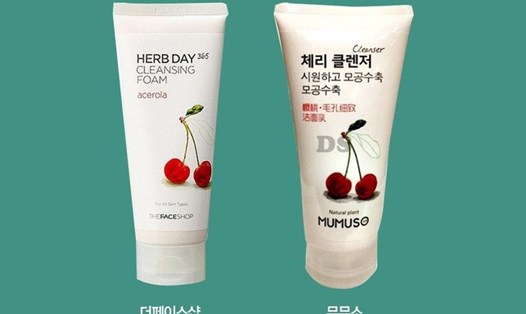 Hình ảnh so sánh mỹ phẩm tại Hàn Quốc và sản phẩm được bán ở Mumuso Việt Nam do trang tin SBS đăng tải.