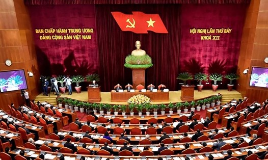 Hội nghị lần thứ 7, Ban Chấp hành Trung ương Đảng khóa XII đang diễn ra tại Hà Nội (Ảnh: N.Bắc)