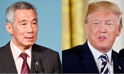 Ông Donald Trump – Lý Hiển Long điện đàm về thượng đỉnh Mỹ - Triều tại Singapore. Ảnh: AFP, Reuters. 