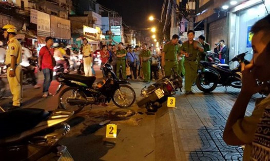 Vụ án mạng nghiêm trọng xảy ra tối 13.5 trên đường Cách Mạng Tháng Tám (phường 10, quận 3, TP.HCM). Ảnh: Zing.