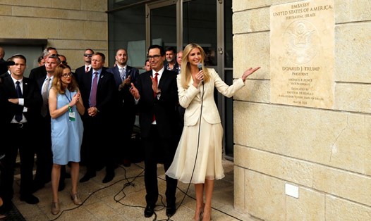Ivanka Trump, con gái của Tổng thống Donald Trump, tại lễ khánh thành sứ quán Mỹ tại Jerusalem, ngày 14.5.2018. Ảnh: Reuters