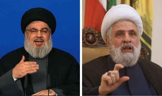 Lãnh đạo Hezbollah Hassan Nasrallah (trái) và cấp phó Naim Qassem. Ảnh: AFP & Reuters.