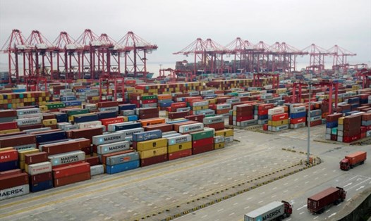Công-ten-nơ tại cảng nước sâu Dương Sơn, Thượng Hải, Trung Quốc. Ảnh: Reuters