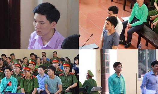 Bị cáo Hoàng Công Lương mặc áo xanh trong 3 ngày liên tiếp diễn ra phiên sơ thẩm.