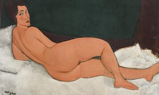 Bức tranh "Nu couché" (Khỏa thân nằm nghiêng) của họa sĩ Amedeo Modigliani - Ảnh: SOTHEBY’S/AP