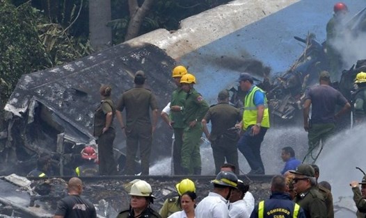 Hiện trường vụ tai nạn máy bay ở Cuba. Ảnh: RT
