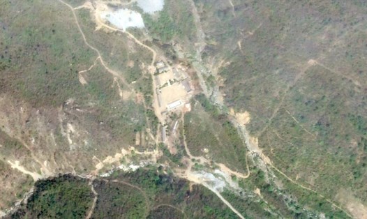 Ảnh vệ tinh chụp bãi thử hạt nhân Punggye-ri của ngày 14.5.2018. Ảnh: Reuters