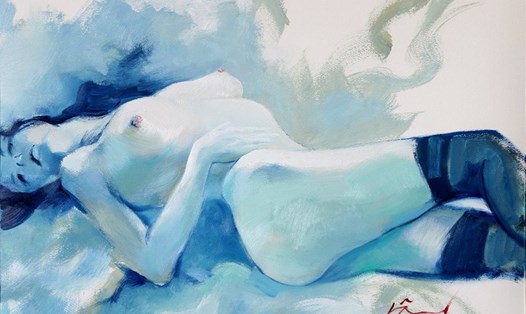 Tranh nude của họa sĩ Doãn Hoàng Lâm.