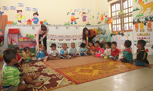 Lớp học ở một trường mầm non tại huyện miền núi Hướng Hóa. Ảnh: HT.