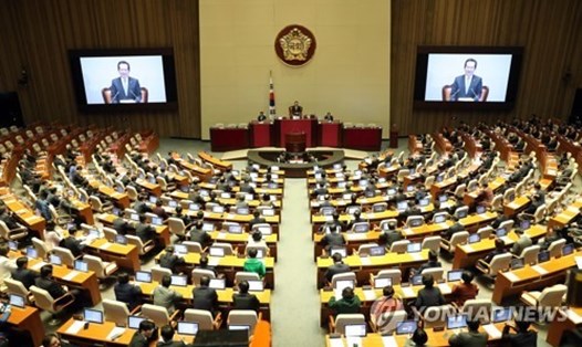 Quốc hội Hàn Quốc không thông qua dự thảo nghị quyết công nhận tuyên bố Bàn Môn Điếm. Ảnh: Yonhap. 