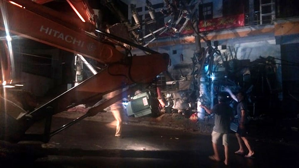 Hiện trường vụ tai nạn giao thông.