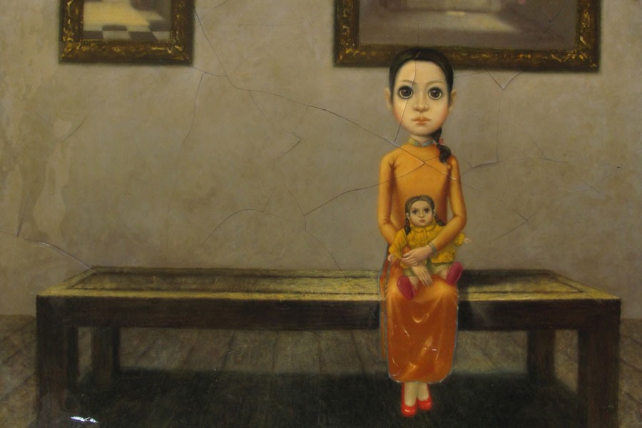 Hiện thực hoàn hảo 3, chất liệu tổng hợp trên toan, 90x105cm, 2016.