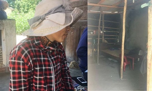 Bà K và chiếc giường nơi đặt bé trai sau khi được sinh ra - Ảnh: Vietnamnet