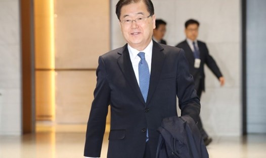 Ông Chung Eui-yong - người đứng đầu Văn phòng an ninh quốc gia phủ Tổng thống Hàn Quốc. Ảnh: Reuters. 
