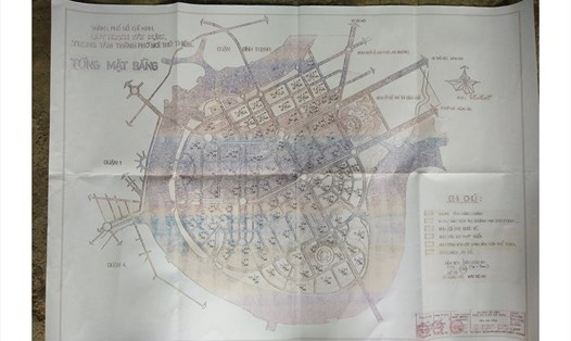  Bản đồ được cho là quy hoạch 1/5.000 Khu đô thị mới Thủ Thiêm mà ông Lê Văn Lung cung cấp cho PV Lao Động.