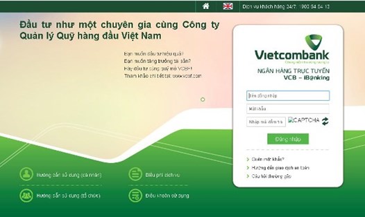 Trang web giả mạo ngân hàng Vietcombank với giao dịch tinh vi, khó phát hiện.