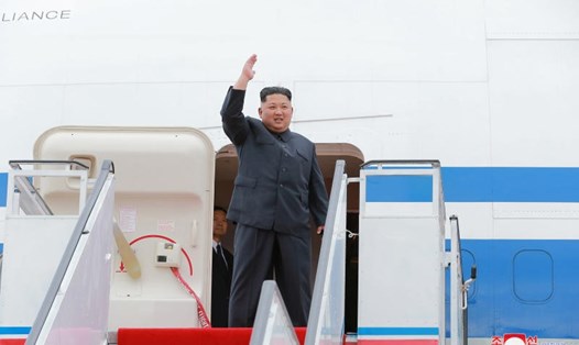 Truyền thông Triều Tiên đưa tin về chuyến công du Singapore của ông Kim Jong-un. Ảnh: KCNA. 