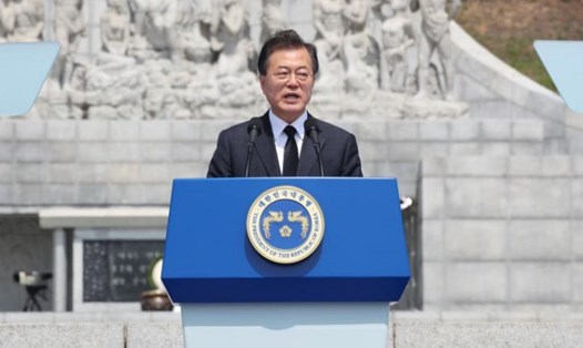 Tổng thống Hàn Quốc Moon Jae-in. Ảnh: ST. 