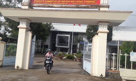 UBND xã Nguyễn Văn Thảnh, nơi xảy ra lùm xùm quanh việc còng tay 3 người dân đưa về trụ sở. Ảnh: Trần Tuấn