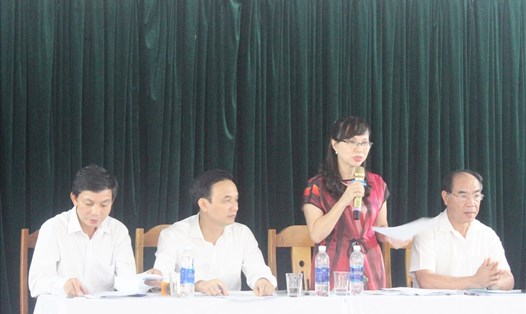 Bà Nguyễn Thị Kim Phụng - Vụ trưởng Vụ Giáo dục đại học và đại diện Bộ GDĐT thông tin về khâu tổ chức kỳ thi THPT Quốc gia 2018.
