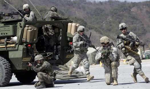 Hình ảnh một cuộc tập trận giữa Hàn Quốc và Mỹ. Ảnh: AP