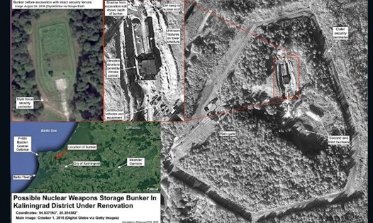 Ảnh vệ tinh cho thấy hầm ngầm hạt nhân Nga ở Kaliningrad có thể được nâng cấp đáng kể. Ảnh: CNN