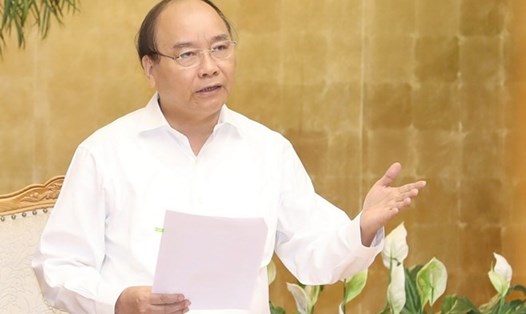 Thủ tướng Nguyễn Xuân Phúc phát biểu tại phiên họp. Ảnh: TTXVN