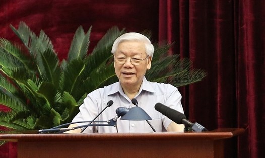 Tổng Bí thư Nguyễn Phú Trọng phát biểu tại hội nghị (Ảnh: NT)