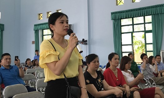 Cô Trần Thị Thuỷ - Trường Tiểu học Cải Đan (TP. Sông Công, Thái Nguyên) - phản ánh băn khoăn của 11 GV tiếng Anh tiểu học không được vào biên chế.