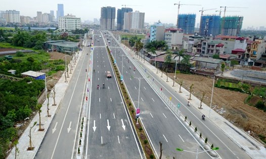 Tuyến đường Trần Hữu Dực kéo dài tại quận Nam Từ Liêm được đầu tư theo hình thức BT. Ảnh: Phạm Hùng