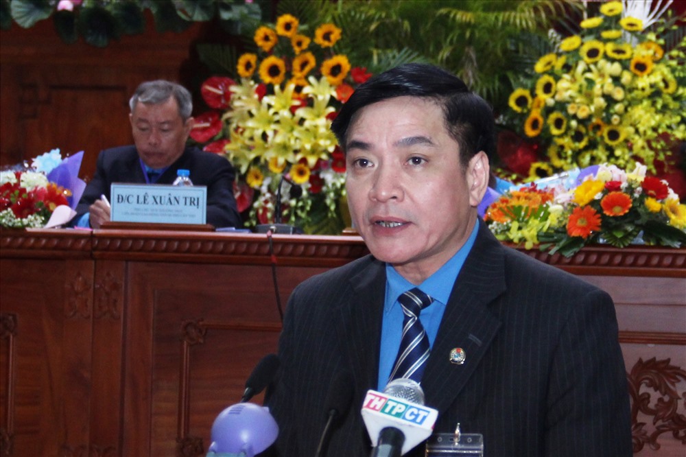 Chủ tịch Tổng LĐLĐVN Bùi Văn Cường phát biểu chỉ đạo tại Đại hội CĐ TP.Cần Thơ lần thứ X.