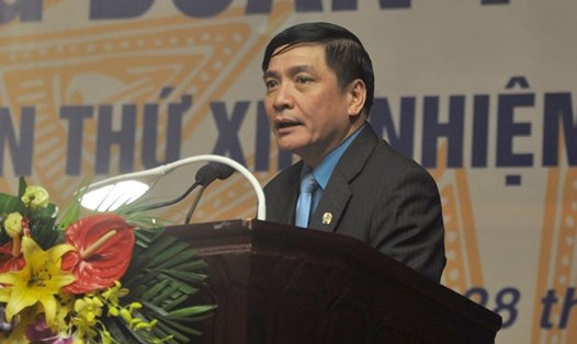 Ủy viên TƯ Đảng, Chủ tịch Tổng LĐLĐVN Bùi Văn Cường phát biểu chỉ đạo tại Đại hội. Ảnh: Quế Chi