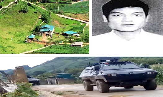 Khu vực nhà trùm ma túy Nguyễn Thanh Tuân ở khi trốn truy nã nhiều năm nay ở Lóng Luông, Vân Hồ (Ảnh trên, bên trái, nguồn: Vnexpress).
