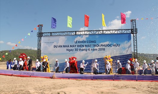 Lễ khởi công dự án Nhà máy điện mặt trời Phước Hữu, huyện Ninh Phước, Ninh Thuận. 