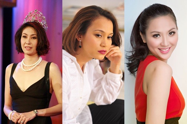 Hoa hậu Hà Kiều Anh - Ngọc Khánh - Phan Thu Ngân (từ trái sang) 