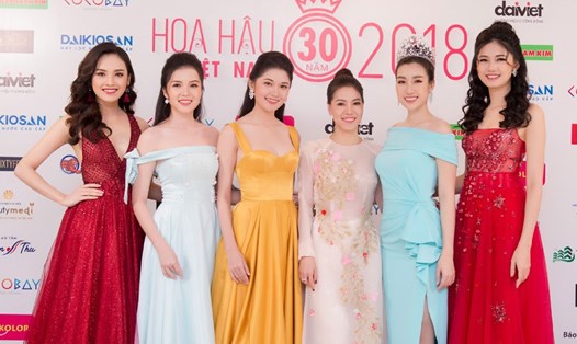 Hoa hậu Đỗ Mỹ Linh và các người đẹp tham dự cuộc thi Hoa hậu Việt Nam 2018. Ảnh: BTC