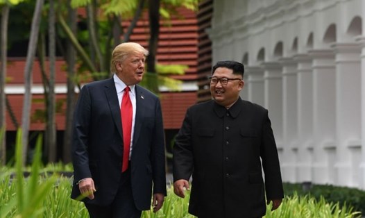 Tổng thống Mỹ Donald Trump và lãnh đạo Triều Tiên Kim Jong-un. Ảnh: AFP. 