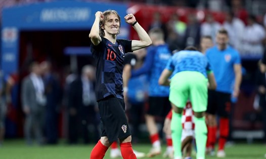 Modric ăn mừng sau khi Croatia lọt vào chung kết World Cup 2018. Ảnh: FIFA.