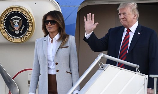 Tổng thống Donald Trump và phu nhân Melania Trump đến Helsinki ngày 15.7. Ảnh: AFP