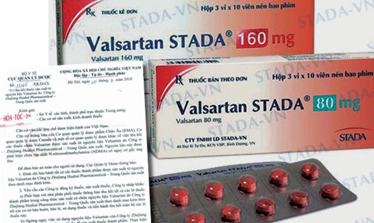 Công văn số 13125/QLD-CL ngày 10.7.2018 yêu cầu thu hồi các thuốc chứa Valsartan được sản xuất từ nguyên liệu Valsartan do Công ty Zhejiang Huahai Pharmaceutical - Trung Quốc sản xuất (ảnh BYT cung cấp) và loại thuốc bị cấm lưu hành do có chứa chất gây ung thư.