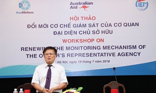 Tiến Sỹ Nguyễn Đình Cung - Viện trưởng Viện Nghiên cứu Quản lý Kinh tế Trung Ương (CIEM) phát biểu tại hội thảo