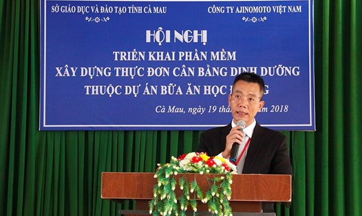 Ông Triệu Trí Bình - Trưởng chi nhánh kinh doanh Công ty Ajinomoto Việt Nam phát biểu tại Hội nghị.