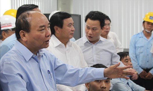 Thủ tướng Nguyễn Xuân Phúc kiểm tra tại Dự án FHS chiều ngày 20.7. Ảnh: Trần Tuấn