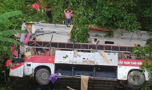 Hiện trường vụ tai nạn tại Cao Bằng. Ảnh: Văn Việt