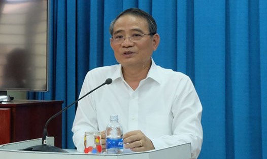 Ông Trương Quang Nghĩa - Bí Thư Thành ủy Đà Nẵng thông tin về vụ án Vũ "nhôm" với các thành viên CLB Thái Phiên (ảnh: Hoàng Vinh)