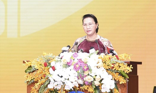 Chủ tịch Quốc hội Nguyễn Thị Kim Ngân phát biểu tại Lễ kỷ niệm.