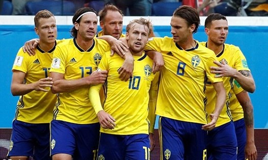 Thụy Điển giành vé vào tứ kết với chiến thắng tối thiểu 1-0 trước Thụy Sĩ. Ảnh: Reuters