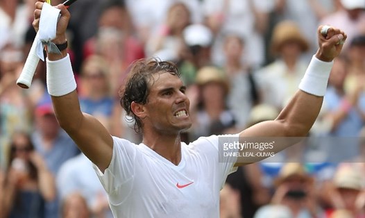 Rafael Nadal đang thẳng tiến đến ngôi vô địch Wimbledon. Ảnh: Getty.