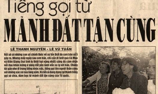 Bài báo “Tiếng gọi từ mảnh đất tận cùng” đăng trên Lao Động tháng 11.1997